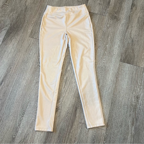 BBJ Los Angeles Beige Vinyl Leggings - Picture 1 of 3